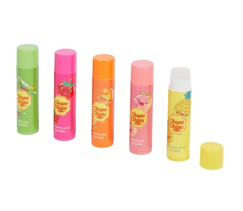 Chupa Chups Lippenbalsam 5er Set Lip Balm Frucht Duft Pflege NEU & OVP