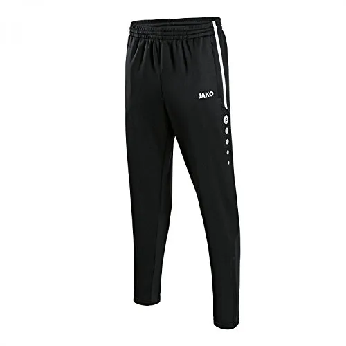 JAKO Unisex Kinder Trainingshose Active Hose, Schwarz/Weiß, 128 EU - Hosen für Kinder, ideal für Training und Freizeit mit Keep Dry Funktion für schnellen Feuchtigkeitstransport und optimalen Tragekomfort.
