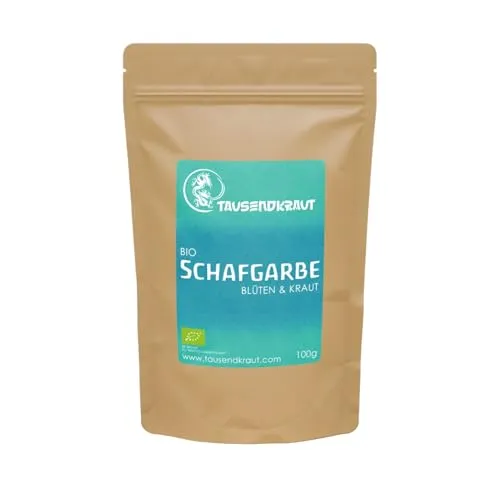 Schafgarben Tee BIO (100g) | Premium Kräutertee aus Blüten & Kraut | Frauenkraut aus biologischem Anbau | Naturbelassene Qualität für Tee & Wellness | Schonend getrocknet