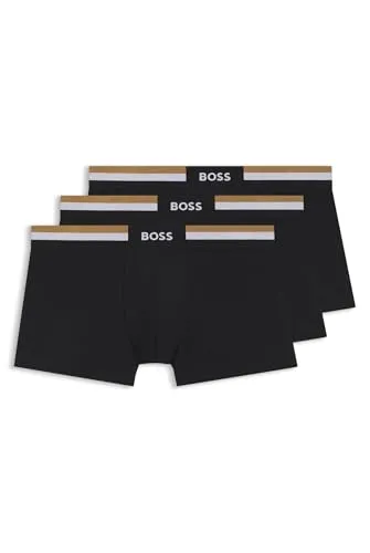 BOSS Trunk 3P Motion - Retroshorts für Herren - Sichtbarer Elastikbund mit mittlerer Bundhöhe und kurzem Bein, ideal für Komfort und Stil im Alltag.