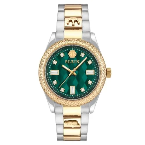 Philipp Plein Watch PWCDA0524 - Armbanduhren für Damen, elegante Philipp Plein Uhr mit grünem Zifferblatt und PRECIOSA Steinen, ideal für stilbewusste Frauen.