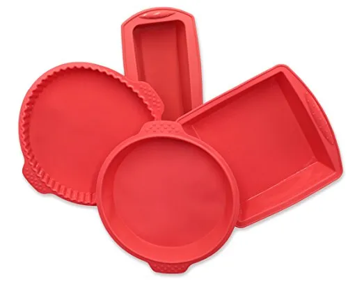 ZOLLNER24 Backform Set (4-tlg) - Backformen-Set, extrem hitze- und kältebeständig, BPA-frei, ideal für kreative Backprojekte und sicheres Einfrieren.