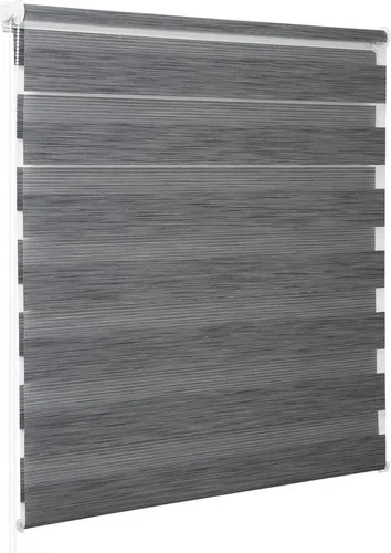 Doppelrollo Klemmfix ohne Bohren für Fenster in Marmor Grau : 60x150 cm Größe: 60x150 cm