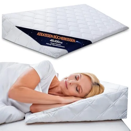 Totsy Baby Keilkissen für Bett und Sofa – 45x100 cm - Bettkeil für vielseitige Verwendung als Rückenlehne oder Lesekissen, ideal für erholsamen Schlaf bei Erkältungen und Atembeschwerden.