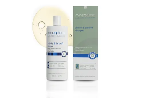 mineaderm Haarshampoo Anti-Schuppen Shampoo für fettige Kopfhaut, Damen & Herren 300 ml, Packung, 1-tlg., mit Piroctone Olamine und Zinc PCA