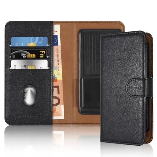 Cadorabo Klapphülle kompatibel mit Fairphone 3-Handyhülle mit Kartenfach, 360 Grad Schutzhülle zum klappen- Flip Case Book Cover PU Leder Handytasche klappbar SCHWARZ
