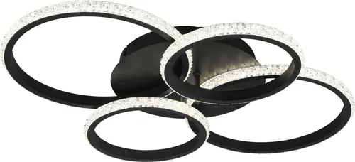 Reality Leuchten LED Deckenleuchte CIRES - Moderne Deckenlampe mit 4 schwenkbaren LED-Ringen, 3400 Lumen und Dimmfunktion für individuelle Lichtgestaltung in jedem Raum.