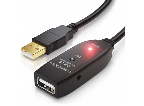deleyCON 10m USB 2.0 Verlängerungskabel Aktiv Verlängerung Kabel Repeater Tintenstrahldrucker