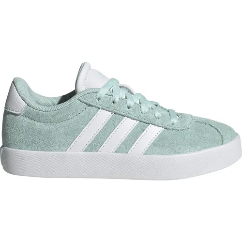 adidas VL Court 3.0 Kinder Sneaker - Stylische Kinder Sneaker mit Wildleder-Details, elastischen Schnürsenkeln und Klettverschluss für einfaches An- und Ausziehen.