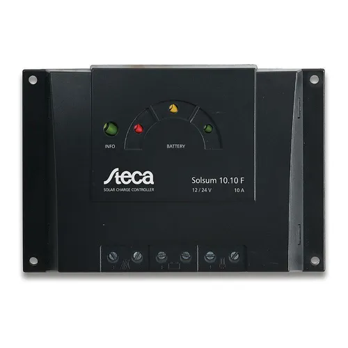 STECA Solarladeregler Solsum 10.10F 10A 12V/24V - Solarladeregler, ideal für effiziente Solaranlagen mit intelligentem Ladealgorithmus für längere Batterielebensdauer.