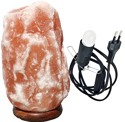 NaturGut Salzlampe 1,5-2kg Salz Kristall Stein Salzleuchte Nachtlampe Salzkristalllampe - Natürliche Beleuchtung für entspannte Atmosphäre und verbessertes Raumklima Punjab Pakistan