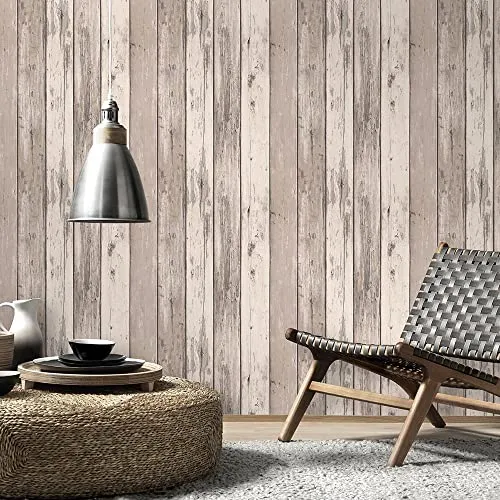 BRICOFLOR Vintage Tapete in Holzoptik grau beige | Maritime Vliestapete mit Holz Muster für Küche und Wohnzimmer | Vlies Holztapete in Bretter Optik