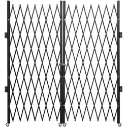 VEVOR Doppeltes Faltbares Sicherheitstor 156 x 310 cm - Werkstatteinrichtung mit erweiterbarer Breite von 310 cm, aus robustem G14-Kanalstahl und 360° rollendem Rad für optimale Sicherheit und einfache Installation.