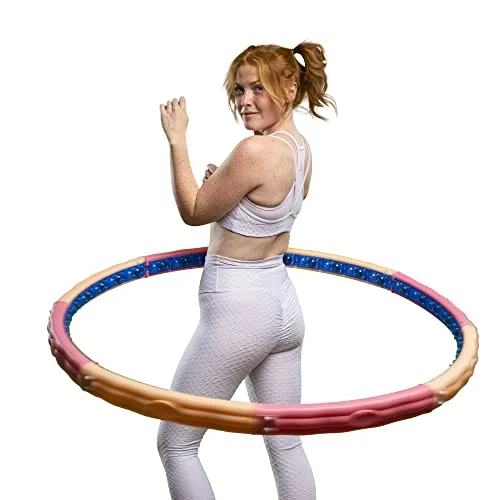 HOOPOMANIA Vital Hoop [2,6 kg] – Hula Hoop Reifen mit Massagenoppen für effektives Training - Fitnessreifen für Erwachsene, ideal zum Abnehmen und Steigern des Kalorienverbrauchs bis zu 900 Kalorien pro Stunde. Robuster Kunststoff und angenehme Massagenoppen für ein effektives Workout.