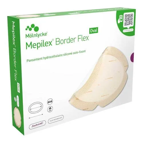 Mepilex Border Flex Schaumverband haft.7,8x10 cm oval 5 St