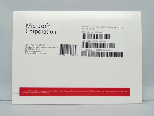 User / Benutzer CAL für Microsoft Windows Server 2019 1