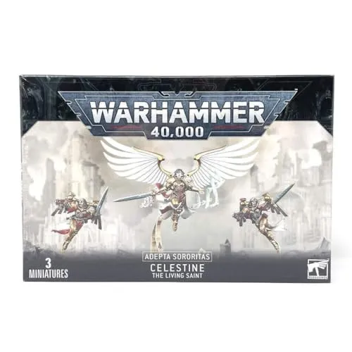 Warhammer 40k - Astra Ministorum Celestine The Living Saint - Tabletop Spiel, verkörpert den Glauben der Adepta Sororitas und bietet mit der Ardent-Klinge eine verheerende Nahkampfstärke.