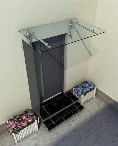 Glaszentrum Hagen - 80x200x60 cm Seitenteil für Glasvordach - VSG Glas 9,54mm -