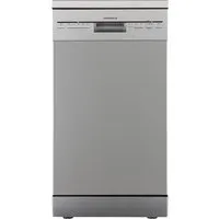 Respekta Geschirrspüler Bena 45 cm Silber, freistehend oder unterbaufähig - Effizienter Geschirrspüler mit 10 Maßgedecken, 5 Programmen und automatischer Türöffnung. Ideal für kleine Küchen, energieeffizient mit EEK D.