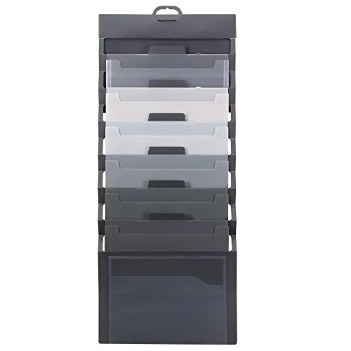 Smead Kaskadierender Wand-Organizer, 6 Taschen, Briefgröße, grau/neutrale Taschen (92061)