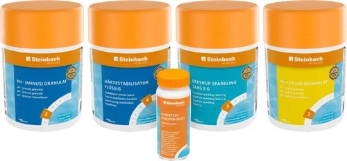 Steinbach Chlor Starterset "All in One" für Whirlpools - Poolzubehör: Komplettes Chlor Starterset für die einfache und effektive Wasserpflege in Whirlpools.