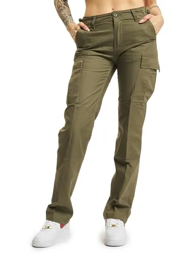 Brandit Women BDU Ripstop Pants - Olive, Größe 32 - Damen-Hosen aus wasserabweisendem Ripstop Material, ideal für Freizeit und Outdoor mit regulierbarer Bundweite und verstärkten Knien für höchsten Komfort.