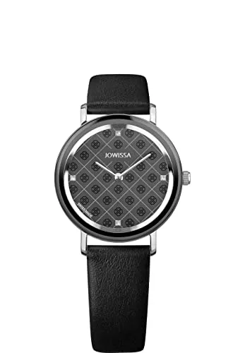 JOWISSA AnWy Schweizer Damenuhr J6.226.M - Elegante Armbanduhr für Damen, in der Schweiz von Hand assembliert und mit hochwertigem Stahl und schwarzem Design.