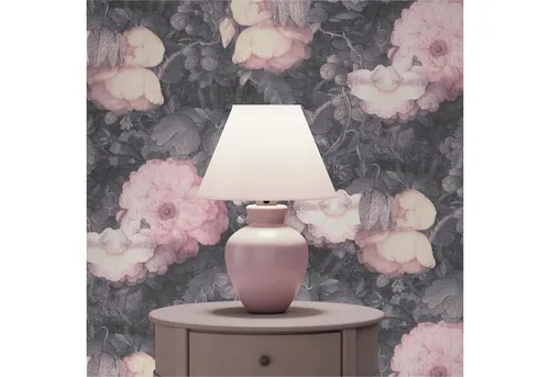 Tadessi Vliestapete Tapete Vintage Pino M1-No.276, Vliestapete, Grau, Rosa, Blumentape