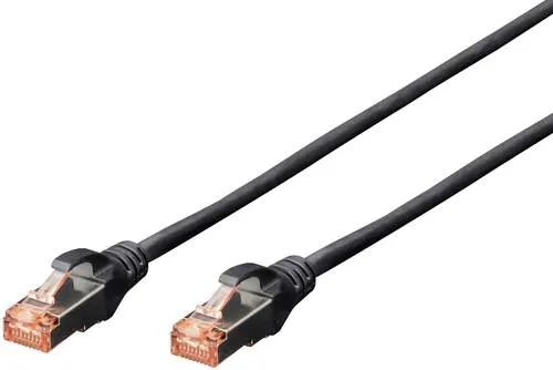 Digitus DK-1644-050/BL RJ45 Netzwerkkabel, Patchkabel CAT 6 S/FTP 5.00 m Schwarz Halogenfrei, verdrillte Paare, mit Rastnasenschutz, Flammwidrig