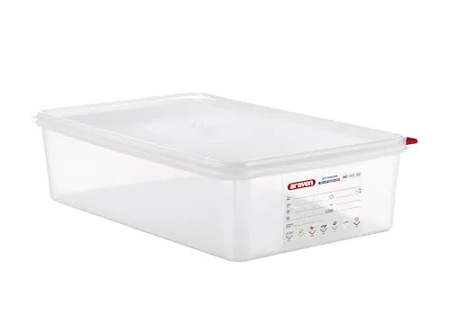 Araven 962.313 PP Lebensmittelbehälter, GN1/1, Durchsichtig, 100mm Höhe, 530mm Breite, 325mm Länge, 13.7L Kapazität