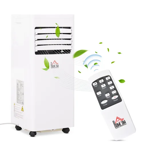 HOMCOM Mobile Klimaanlage 3-in-1 7K BTU - Mobile Klimaanlage mit Entfeuchter und 24h Timer, energieeffizient (A) und ideal für jedes Zuhause.