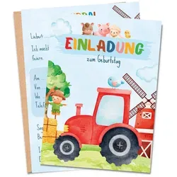MeinBaby123® Einladungskarten Kindergeburtstag inkl. 10 Umschläge, Kindergeburtstag Jungs und Mädchen, Geburtstagseinladungen Kinder bunt