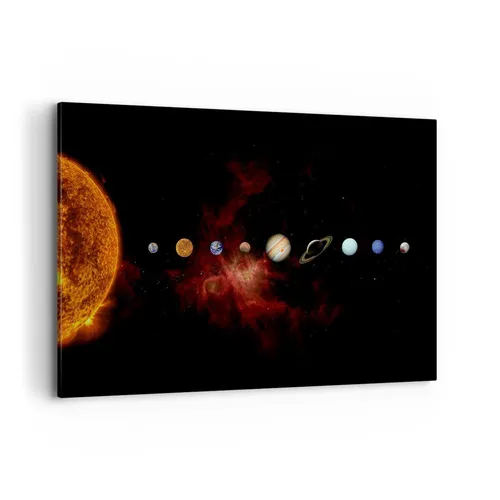 Wandbilder 120x80cm Leinwandbild Sonnensystem Planeten Kosmos XXL Bilder