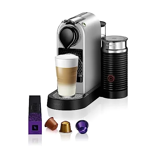 Krups Nespresso CitiZ Milk (XN761B) - Kapselmaschine mit Milchaufschäumer, für perfekten Kaffeegenuss und cremigen Milchschaum