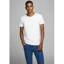 Jack & Jones T-Shirt JJEBASIC mit schmaler Passform für jeden Tag unifarben, modisch, schmal, Baumwollmischung, Rundhals weiß S (48)