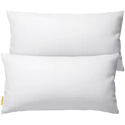 Gentle North Dekokissen 2er Set Kopfkissen - Kissen für Bett und als Dekokissen - Sofakissen, Zierkissen, Dekokissen, allergikerfreundlich weiß 40 cm x 80 cm