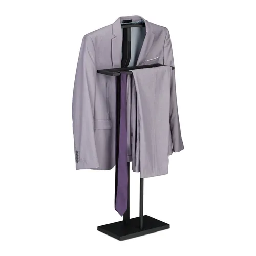 Stabiler Herrendiener Kleiderbutler – Modern und Praktisch - Kleiderständer aus robustem Stahl, freistehend und ideal für eine ordentliche Aufbewahrung Ihrer Kleidung. Maße: 47,5 x 20 x 107 cm, in elegantem Schwarz.