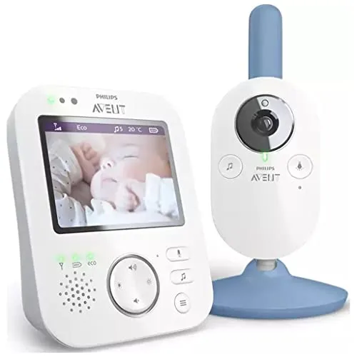 Philips Avent SCD845/26 Videokamera für Babys, 3,5 Zoll - Video-Babyfone mit LED-Indikatoren für optimale Überwachung und Sicherheit Ihres Babys.