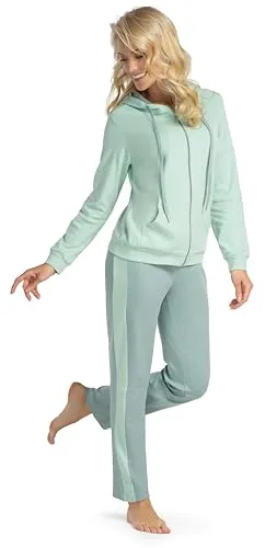 Consult-Tex Damen Pyjama Jogginganzug Baumwolle/PE - Bequemer Damen Hausanzug aus kuscheliger Baumwoll-Qualität, ideal für entspannte Tage. Mit dehnbarem Hosenbund und praktischen Einschubtaschen.