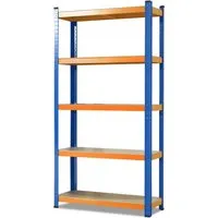 KARAT Schwerlastregal Blau-Orange – 875 kg Traglast - Metallregal für gewerbliche und private Nutzung, vielseitig als Werkbank oder Lagerregal einsetzbar. Mit bis zu 250 kg Tragkraft pro Boden und einfacher Montage.