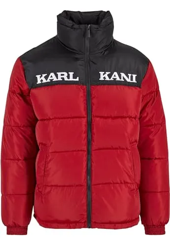 Karl Kani Herren KM-JK012-052-08 KK Retro Essential Puffer Jacket XL Dark Red - Funktionsjacken, wasserdicht und winddicht, ideal für kalte Wintertage und Outdoor-Aktivitäten, mit Kapuze und Futter für zusätzliche Wärme.