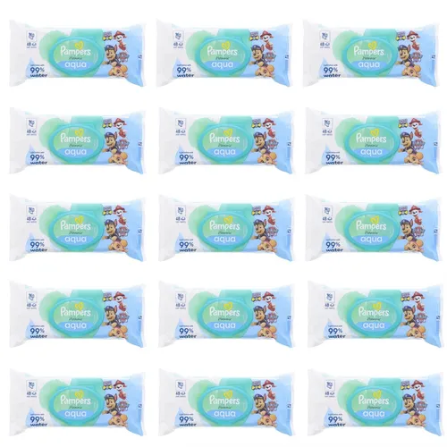 Pampers Feuchte Tücher Harmonie Aqua 15x Paw Patrol - FEUCHTTÜCHER: 720 sanfte Baby-Feuchttücher mit 99% Wasser, ideal für die empfindliche Haut deines Babys, in der limitierten Paw Patrol Edition.