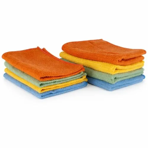 Aqua Clean Kristall Piquet Geschirrtücher Set, 8-teilig, 60x40cm & 30x40cm, Hochsaugfähig, Streifenfrei