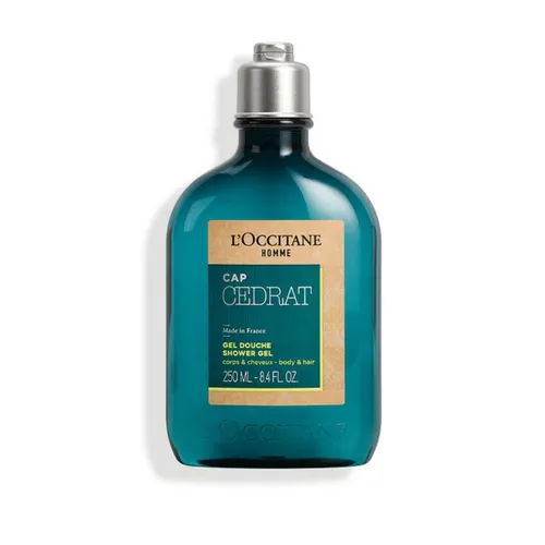 L’Occitane Men Cap Cedrat Duschgel für Haare und Körper 250 ml - Schaumbäder, erfrischendes Duschgel für Männer mit revitalisierender Wirkung, reinigt sanft und sorgt für ein belebendes Frischegefühl auf Haut und Haar.