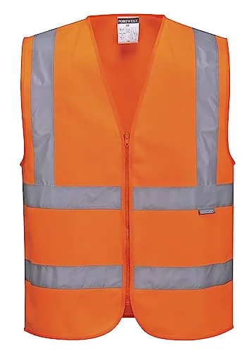 Portwest Warnschutzweste mit Reißverschluss, Größe: L, Farbe: Orange, C375ORRL