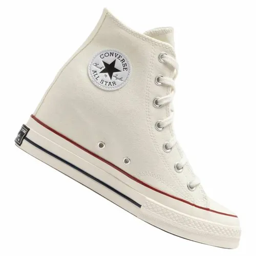 Converse Chuck 70s A12562C Damen Plateauschuhe in Weiß – 7 UK - 40 EU - 9 US - Stylische Converse Chuck 70s Stiefeletten aus robustem Canvas. Hoher Tragekomfort, modische High-Top-Silhouette und robuste Gummisohle für Alltag und Freizeit.
