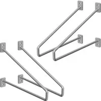 ML-Design 4 Stück Regalhalterung 265 mm Silber aus Stahl - Vielseitige Regalhalter aus robustem Stahl, ideal für DIY-Projekte. Mit vorgebohrten Löchern für einfache Montage und einem zeitlosen Design, das jedem Raum Stil verleiht.
