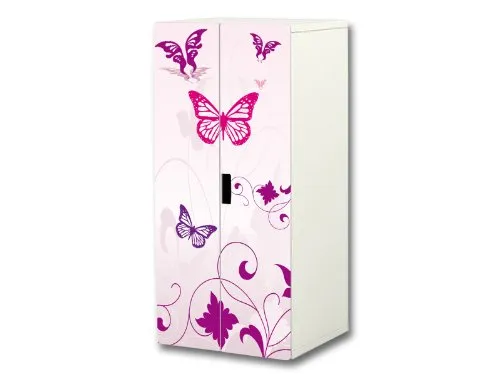 STIKKIPIX kompatibel für den Kinderzimmer Schrank STUVA von IKEA (Korpus: 60 x 128 cm) | "Pink World" Aufkleber-Set | SC16 | Möbel Nicht Inklusive
