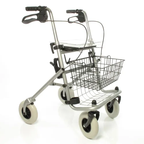 Meyra Ideal Rollator - Faltbare Gehhilfe mit Sitz - Gehstöcke & Rollatoren: Stabiler Rollator mit 4 Rädern, verstellbaren Haltegriffen und leichtem Design. Ideal für Erwachsene mit einer Belastbarkeit von bis zu 150 kg.