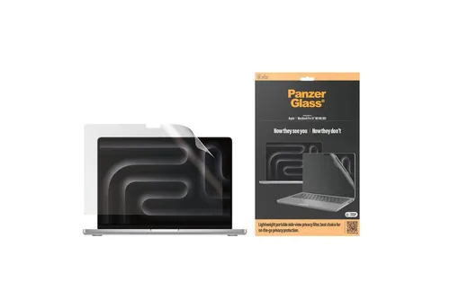CARE by PanzerGlass Displayschutzfolie Privacy Filter Screen Protector für Apple MacBook Pro 16 (M1, M2, M3), Displayschutzglas, Schutzfolie, Bildschirmschutz, kratz- & stoßfest